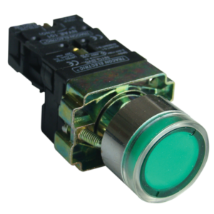 Buton verde, iluminat, bec glim - imagine 1